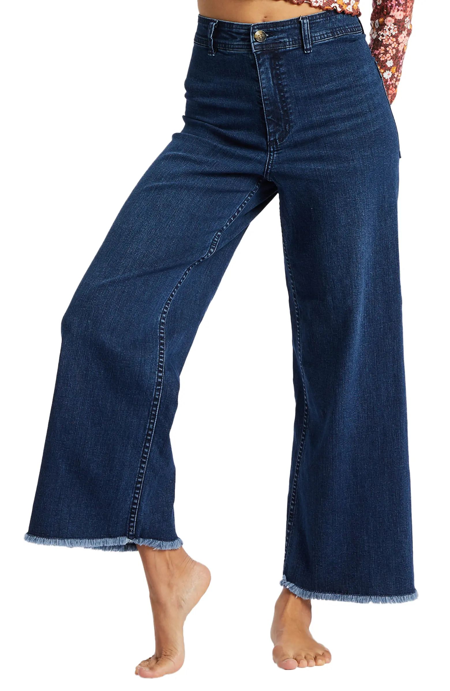 Free Fall Fray Hem Stretch Wide Leg Jeans | Nordstrom
