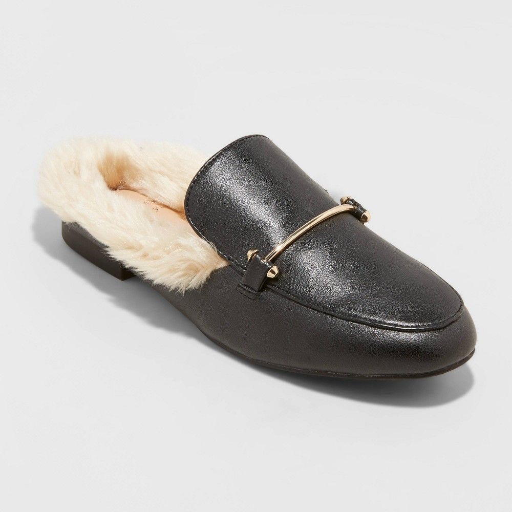 Women's Rebe Faux Fur Mules - A New Day™ | Target