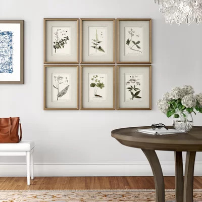 Green Floral Botanical Study" by Grace Feyock Matted Distressed Gold Framed Graphic Art | Wayfair North America