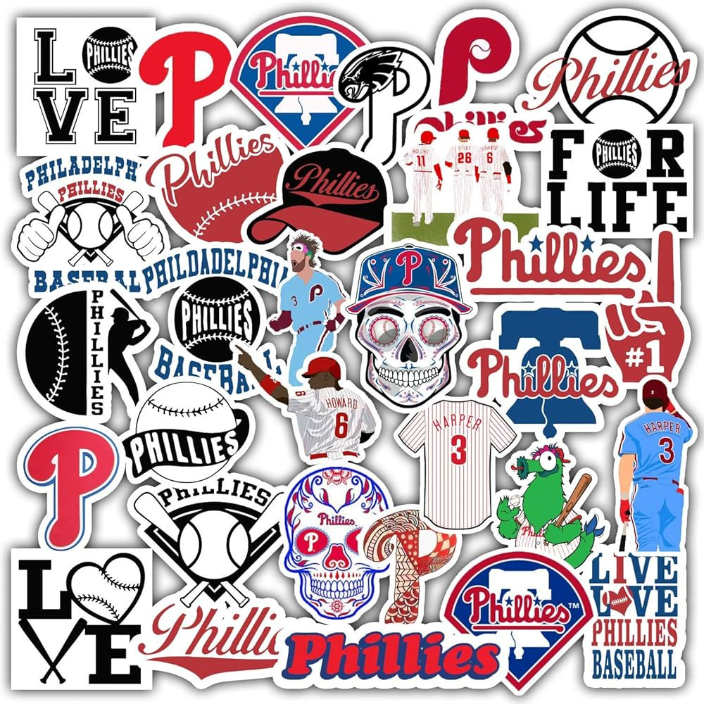 Stickers Pack Philadelphia Vinyl Phillies Aesthetic Stickers Pack of 32 pcs | Amazon (US)