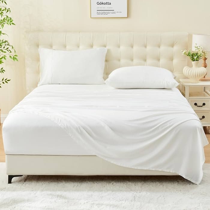 GOKOTTA 4-Pcs King Size Sheets Set, 100% Rayon Derived from Bamboo, 16 Inch Deep Pocket King Shee... | Amazon (US)
