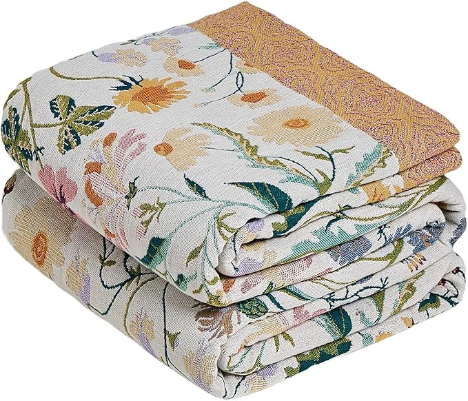 MSGKV The Boho Layer: 60"x80" Cotton Throw Blanket – Full Size for Couch Snuggles, Twin Bed Top... | Amazon (US)