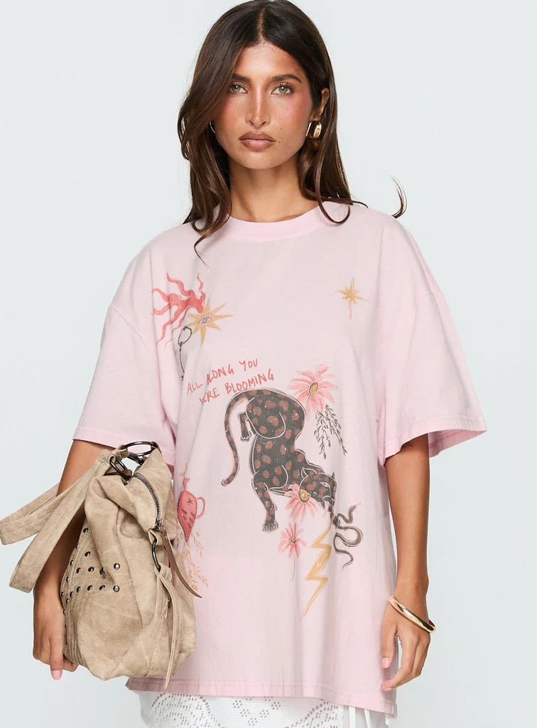 Blooming Love Oversized Graphic Tee Pink | Princess Polly US