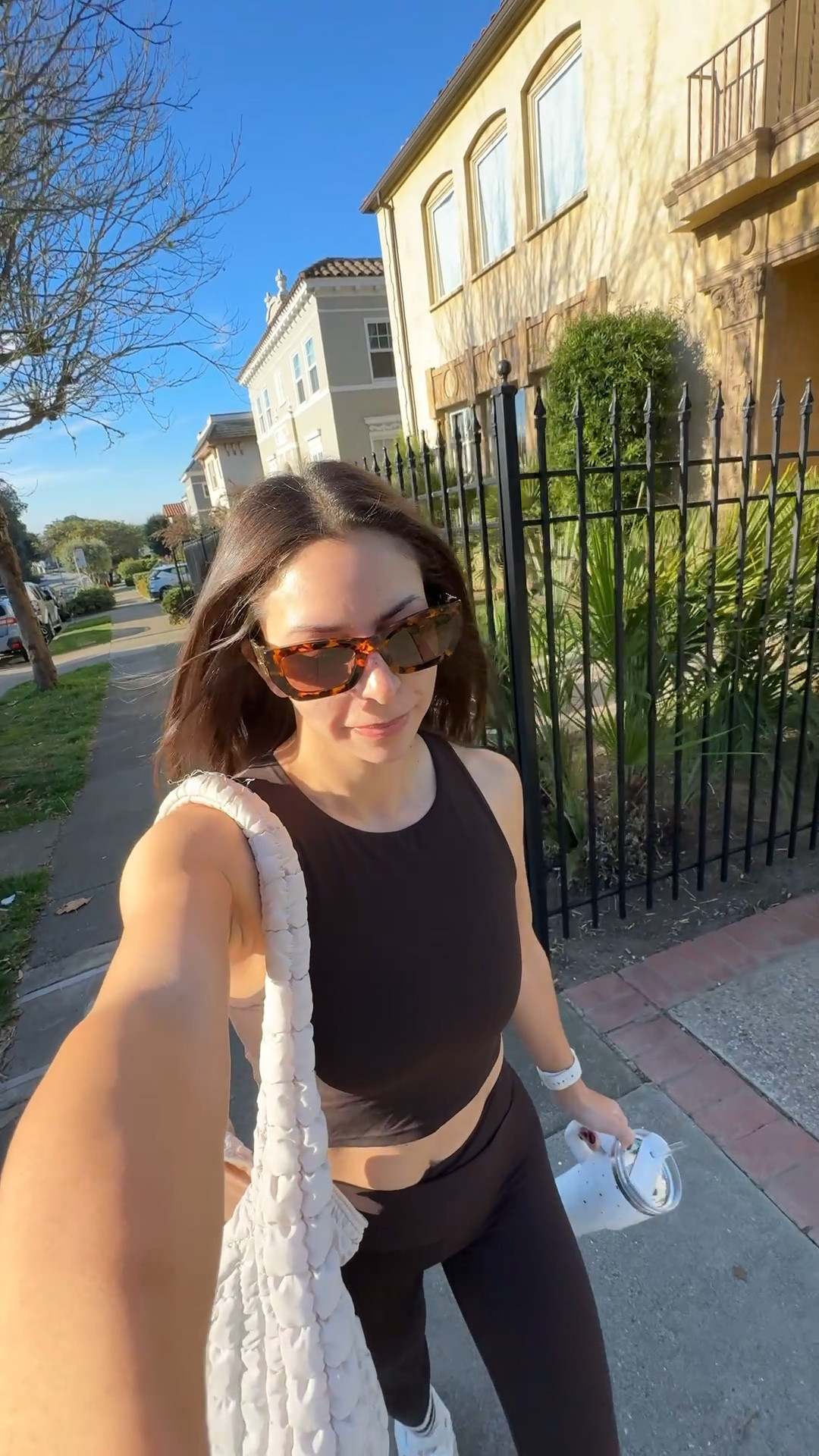 The Aerie workout set I have in 4 colors!

Aerie bra top- medium
Aerie leggings- small short
Target puffer tote bag
Miu Miu sunglasses
New balance 9060 sneakers
Revolve brown grip socks

Petite, workout outfit, Pilates outfit, barre outfit, active wear, petite leggings, brown sunglasses, tortoise sunglasses, brown workout set, brown leggings 

#LTKActive #LTKfitnessgoals #LTKSaleAlert