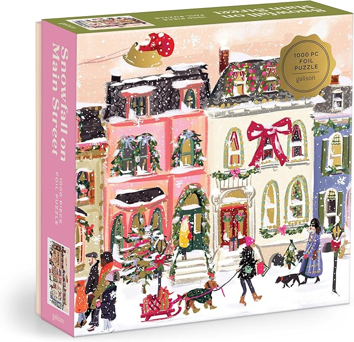 Galison Snowfall On Main Street – 1000 Piece Foil Jigsaw Puzzle Featuring Beautiful Artwork of ... | Amazon (US)