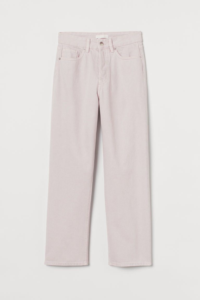 H & M - Straight High Ankle Jeans - Purple | H&M (US + CA)