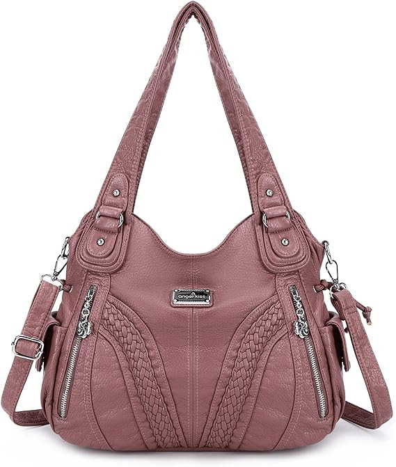 Purses and Handbags Women Fashion Tote Bag Shoulder Bags Top Handle Satchel Purses Washed Synthet... | Amazon (US)