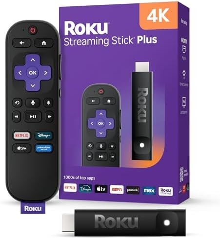 Roku Streaming Stick Plus 2025 - 4K & HDR Roku Streaming Device for TV with Voice Remote - Free &... | Amazon (US)