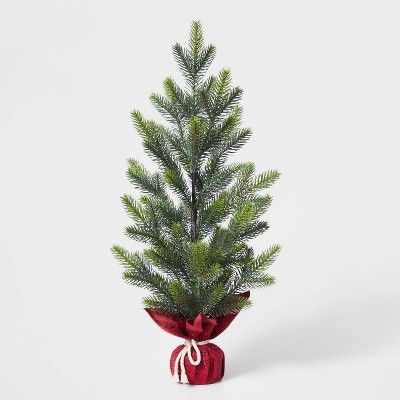 Large Christmas Tree Decorative Figurine with Red Burlap - Wondershop&#8482; | Target