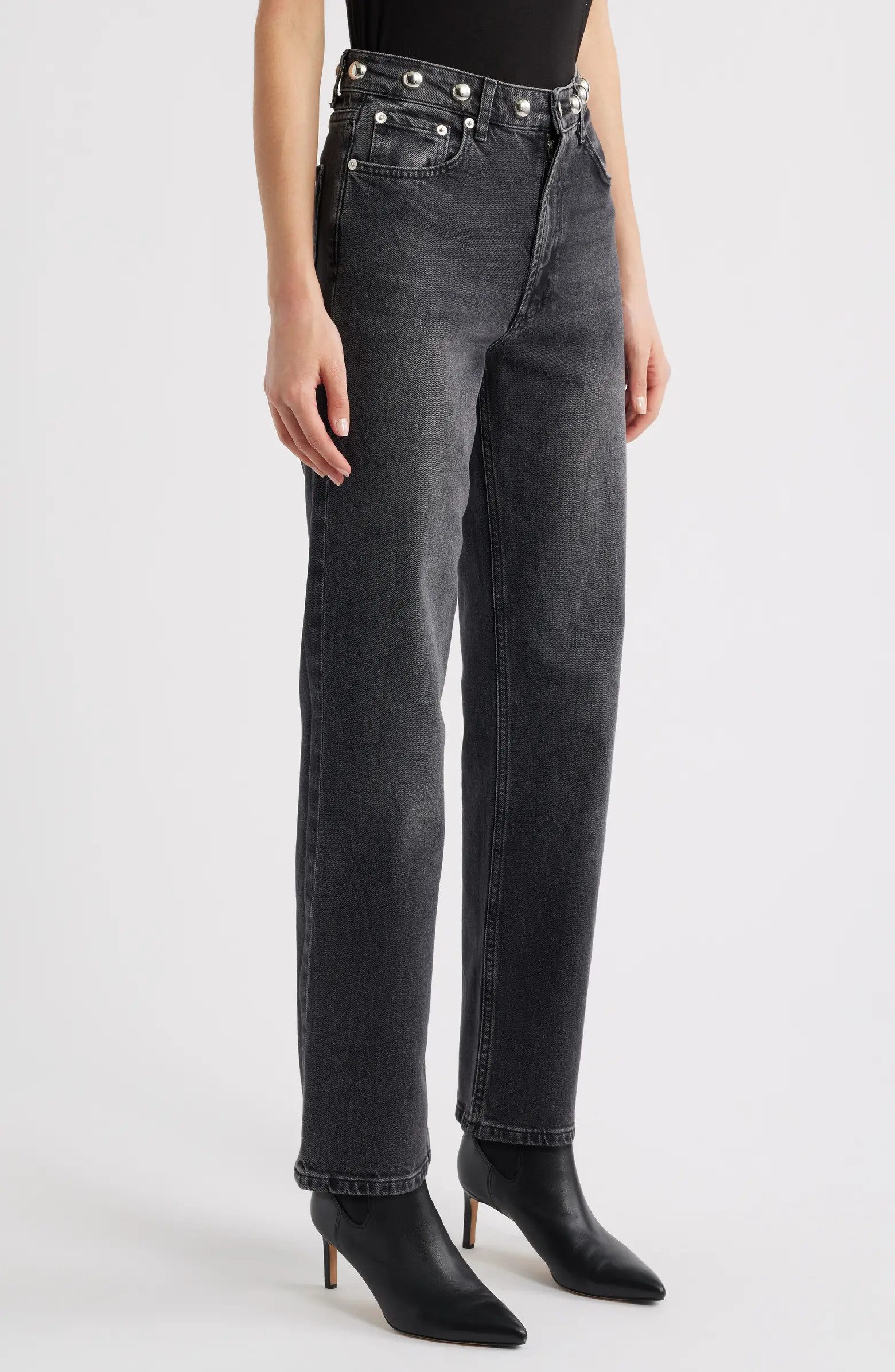 Rails Topanga Studded High Waist Straight Leg Jeans | Nordstrom | Nordstrom