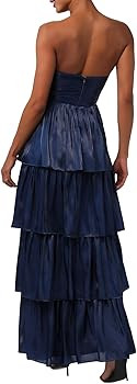 Lulus Bella Tiered Maxi Dress for Women Elegant Strapless Pleated Sweetheart Bodice, Satin Formal... | Amazon (US)