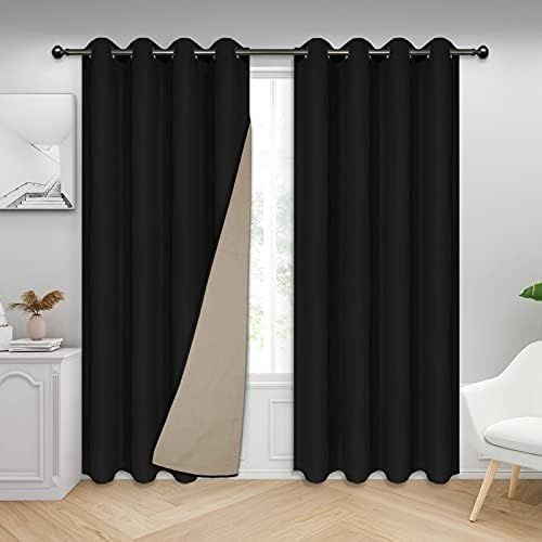 Easy-Going 100% Blackout Curtains for Bedroom, Thermal Insulated Window Curtains for Living Room, No | Amazon (US)