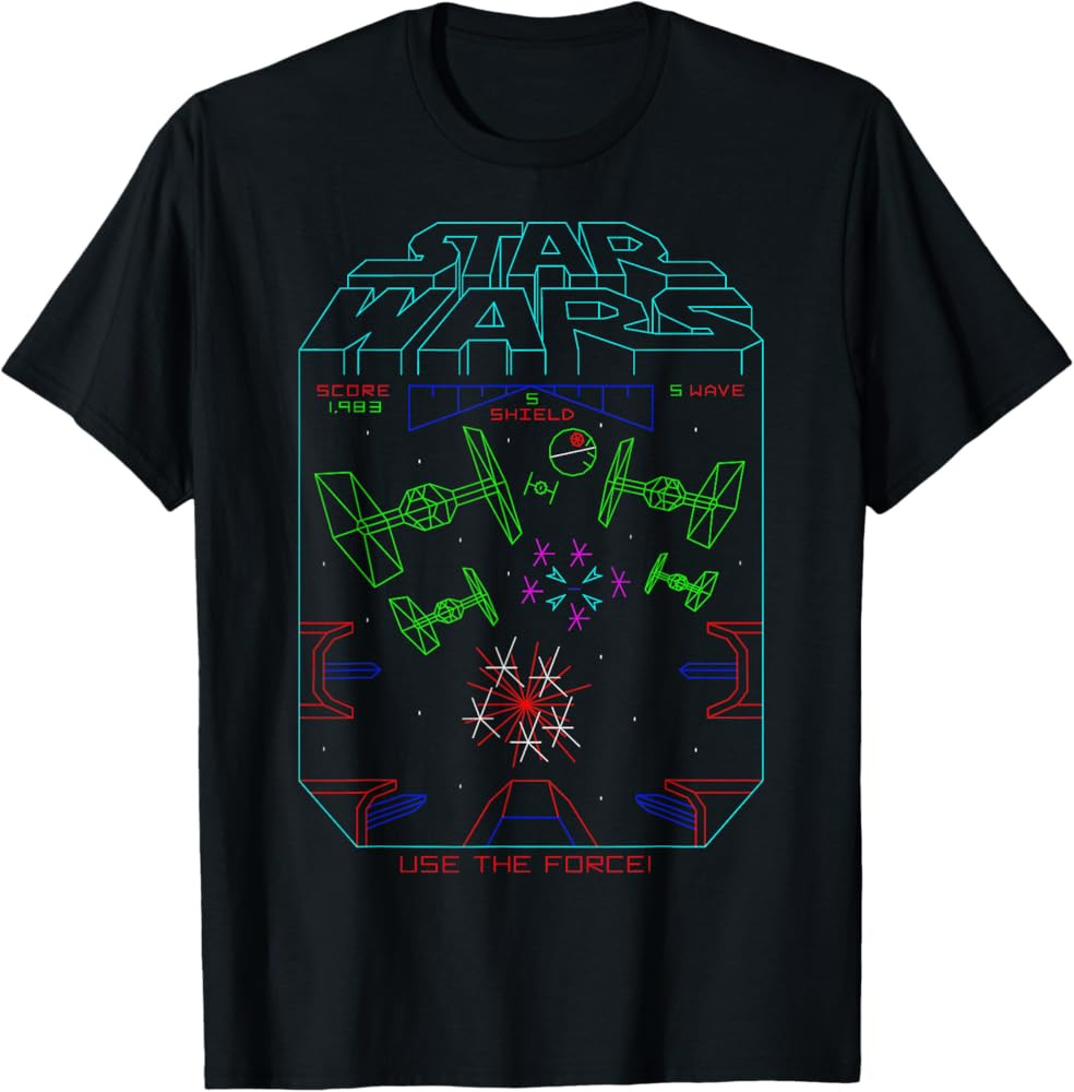 Star Wars Space Fight Vintage Arcade Graphic T-Shirt T-Shirt | Amazon (US)