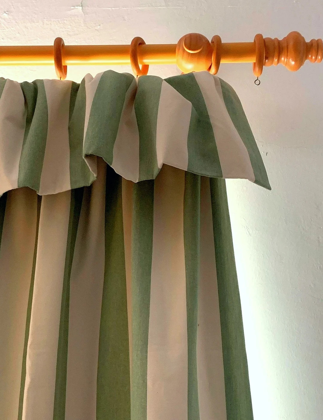 Bespoke Made-to-measure Flop Over Curtains in Ian Mankin Devon Stripe or Fabric and Finish of You... | Etsy (US)