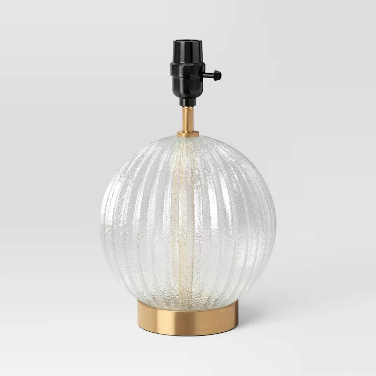 Small Ribbed Glass Lamp Base Clear - Threshold™ | Target