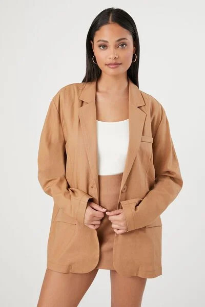 Peak Lapel Longline Blazer | Forever 21