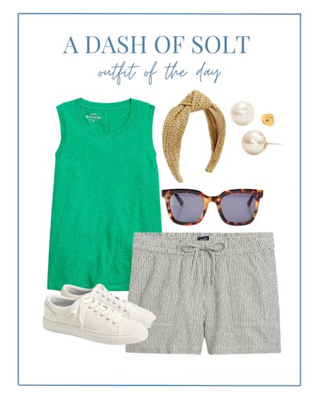 Today’s ootd. Perfect for the zoo, running errands or a mom on the go. 

Summer outfit, preppy outfit, mom style, preppy, preppy style, preppy fashion, J.Crew, east coast prep, rattan headband, white canvas sneakers, pearls, tortoise shell accessories, linen shorts, 

#LTKunder100 #LTKSeasonal #LTKsalealert