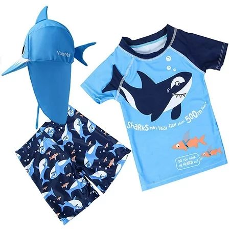Baby Toddler Boys Two Pieces Swimsuit Set Swimwear Crab Bathing Suit Rash Guards with Hat UPF 50+ | Walmart (US)