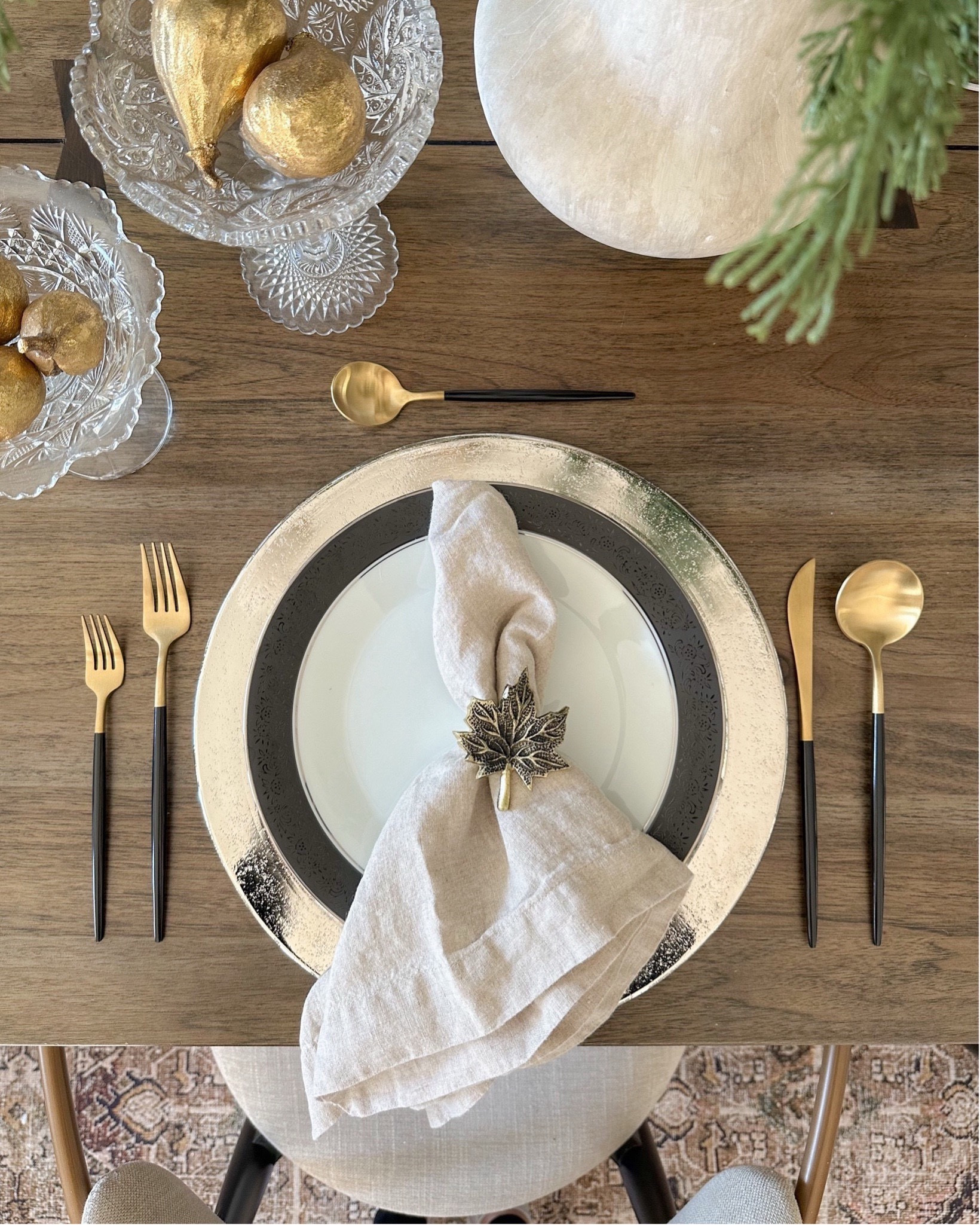 Thanksgiving table setting! Love these affordable modern gold and black place settings from Amazon!

#LTKHome #LTKStyleTip #LTKHoliday