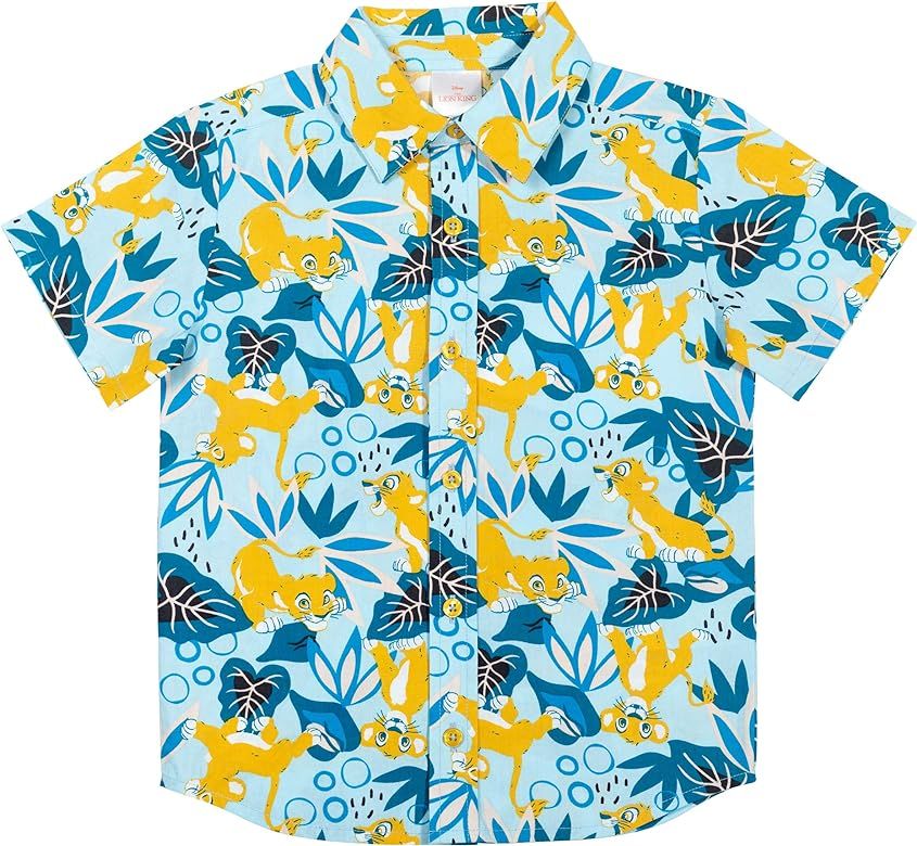 Disney Boys' Button Down Hawaiian Shirt: Mickey Mouse, Lilo and Stitch | Amazon (US)