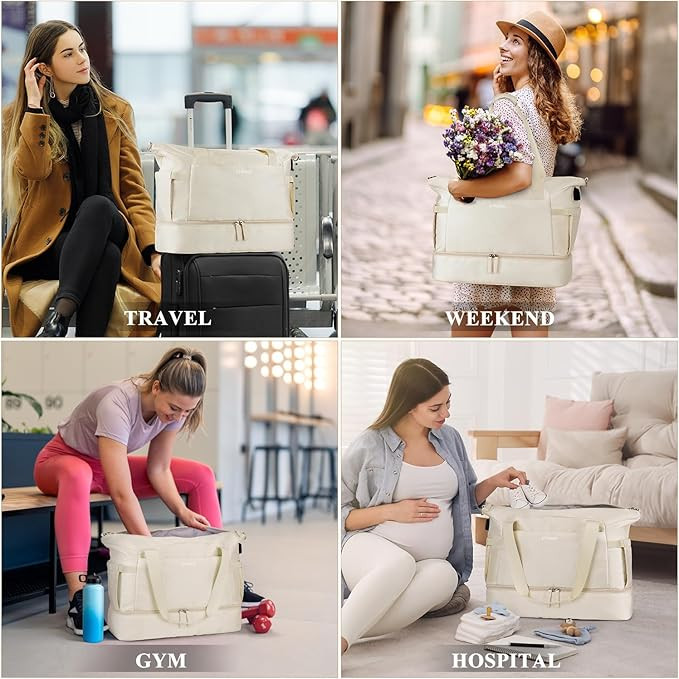 ETRONIK Gym Bag for Women, Personal Item Travel Bag with Shoes Compartment, Weekender Overnight D... | Amazon (US)