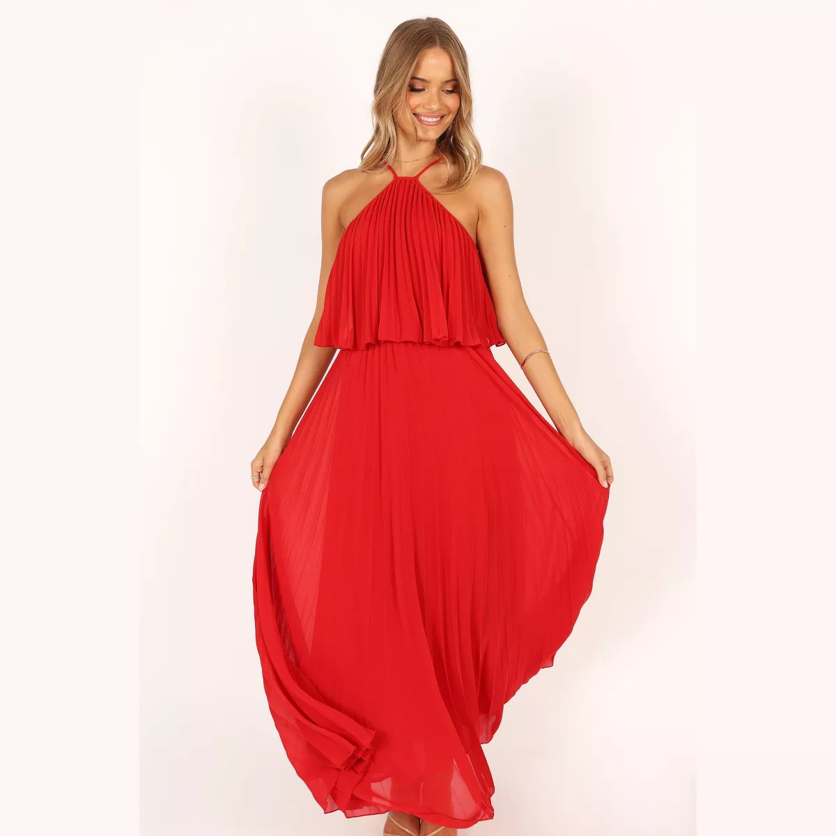 Petal and Pup Gia Pleated Halterneck Maxi Dress | Target