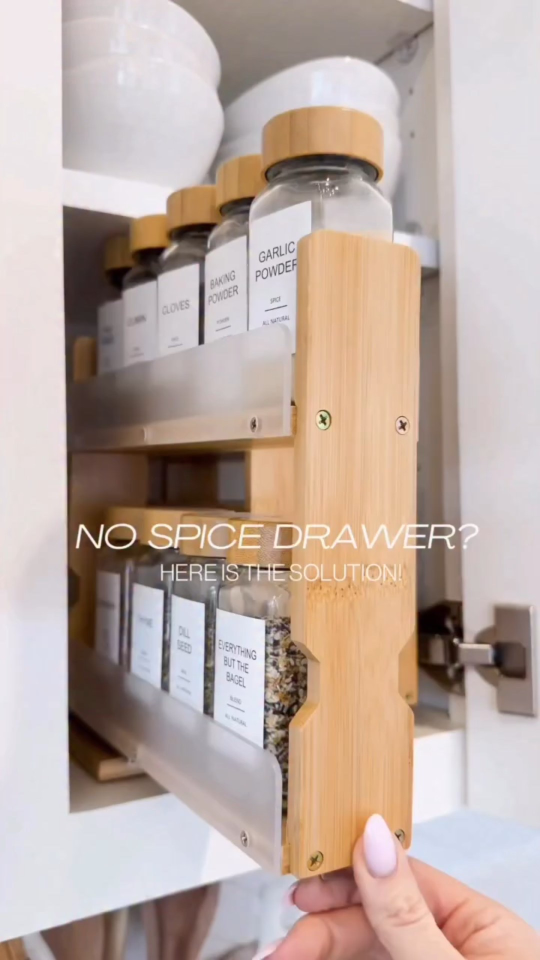 No spice drawer? No problem!

Kitchen hacks, kitchen organization, spice jar, spice jar organizer, cabinet organization, Amazon home, Amazon finds, small storage solutions, storage hacks

#LTKdayinmylife #LTKHome #LTKSeasonal