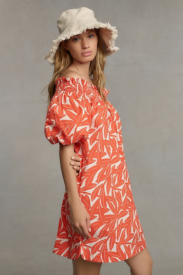 WHIT TWO Banana Leaf Off-The-Shoulder Tunic Dress | Anthropologie (US)