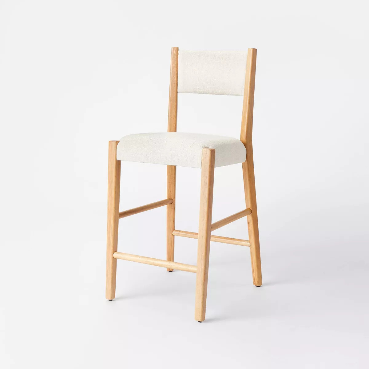 2pk Yalecrest Upholstered Seat and Back with Wood Frame Counter Height Barstools Cream/Natural - ... | Target