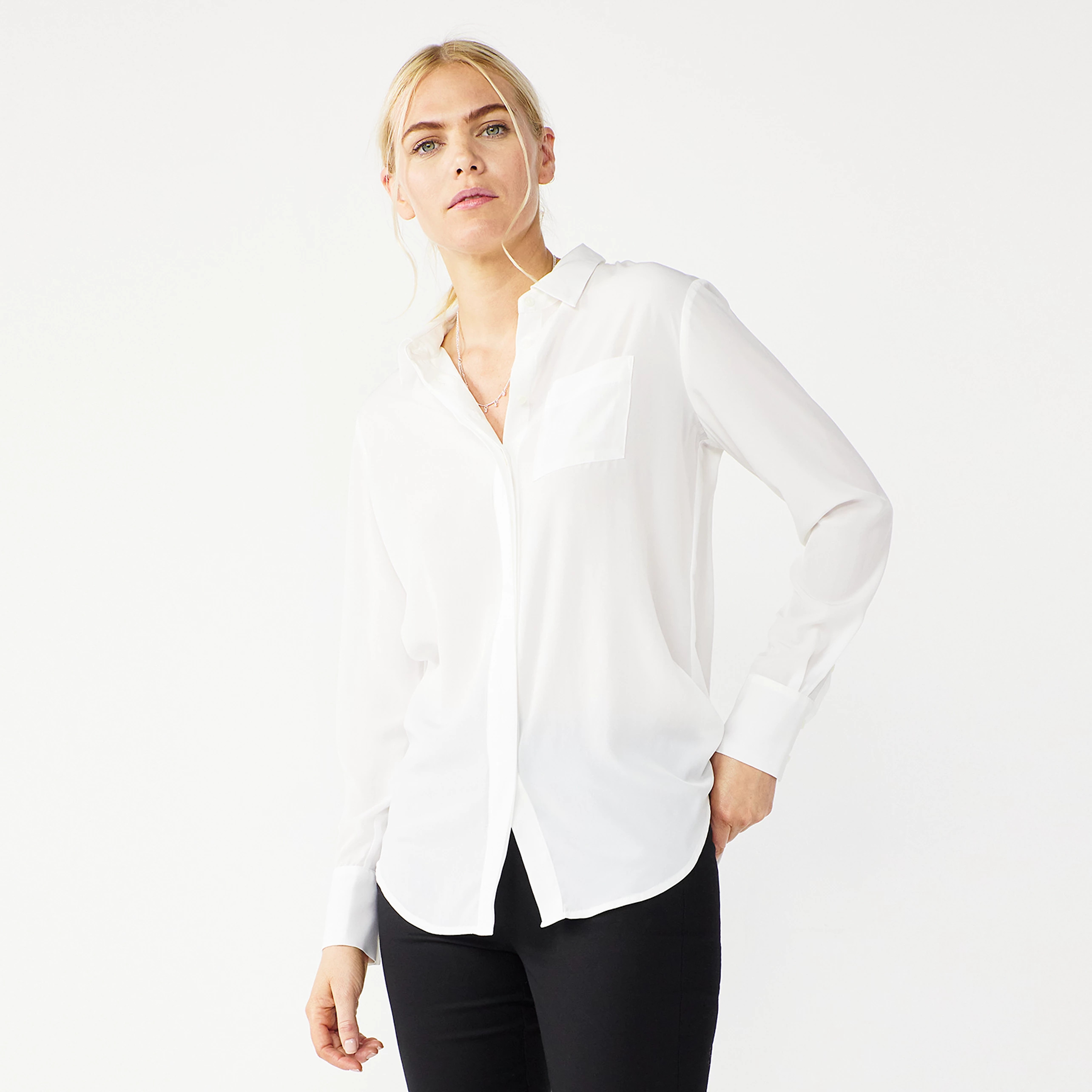Women's Nine West Drapey Button Down Shirt | Kohl's
