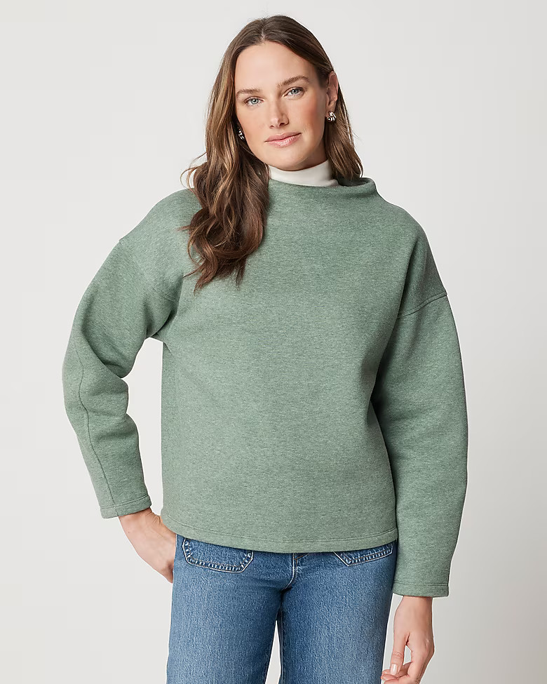 Fleece mockneck sweatshirt | J.Crew Factory