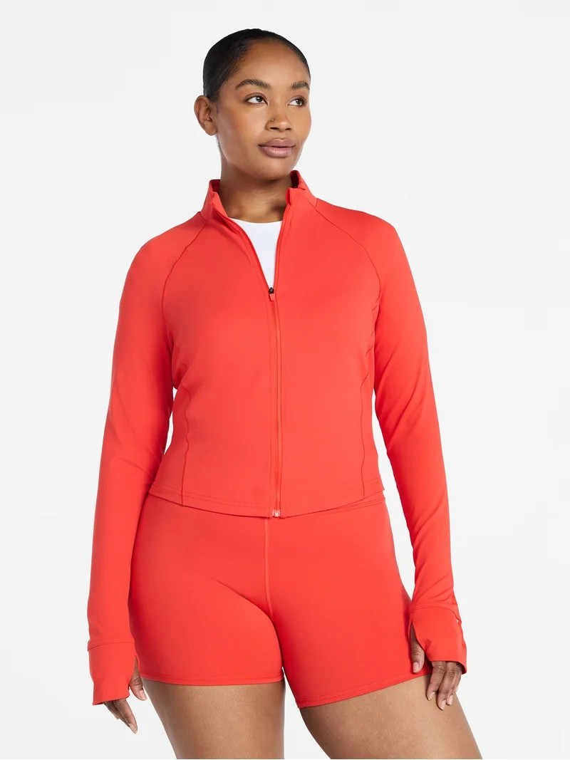 Avia Women's SoftSculpt Cropped Jacket, Sizes XS-XXXL | Walmart (US)