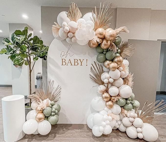 Berichest Double-Stuffed Avocado Green Balloon Garland Arch Kit, Retro Apricot and Nude Apricot L... | Amazon (US)