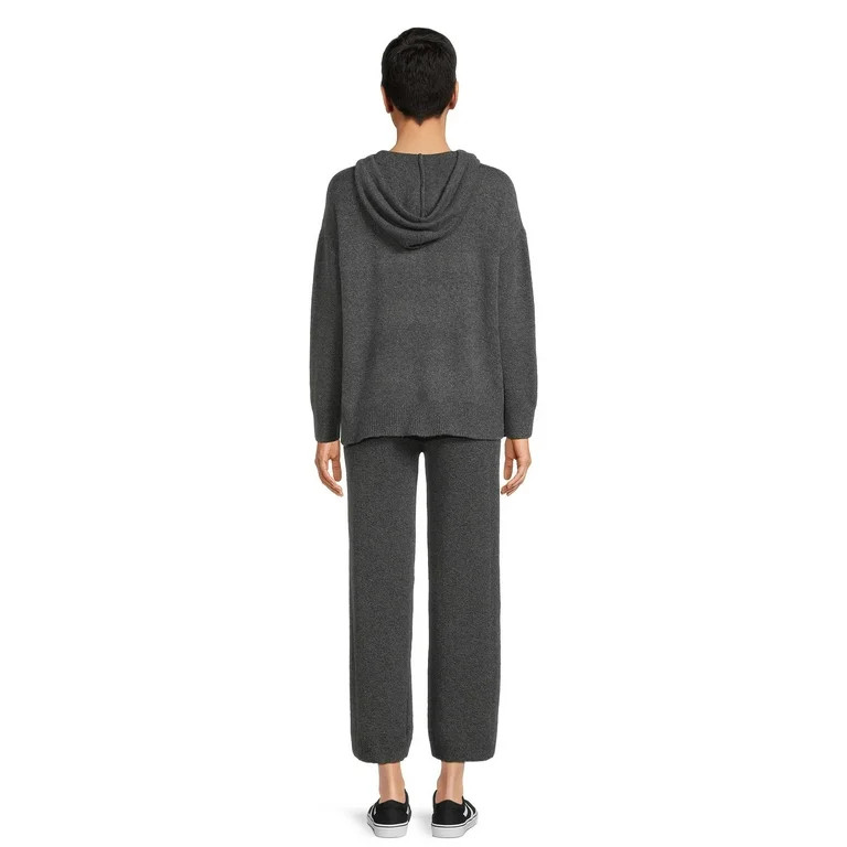 Time and Tru Women's Long Sleeve Hoodie Pullover and Pant Sweater Set, Sizes XS-4X - Walmart.com | Walmart (US)