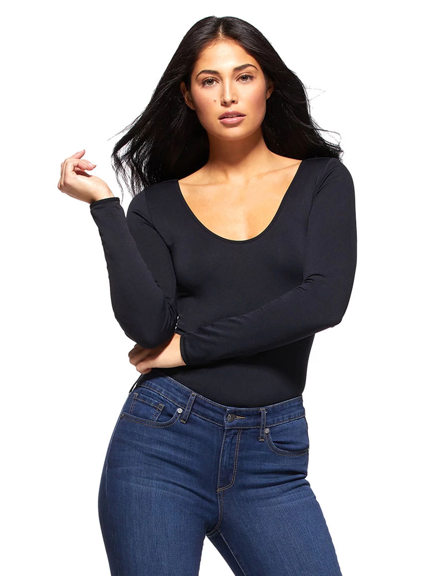 Sofia Jeans By Sofia Scoop Long Sleeve Bodysuit | Walmart (US)