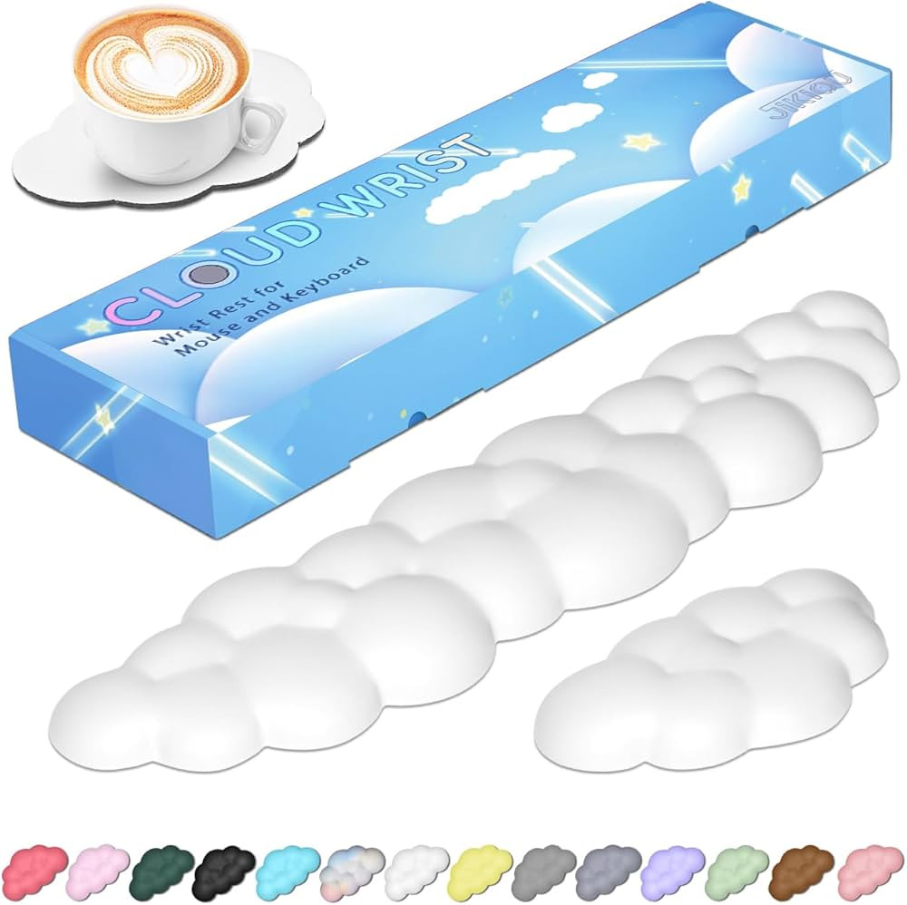 JIKIOU Upgrade Leather Cloud Keyboard Wrist Rest, Cloud Wrist Rest with Non-Slip PU Base, Comfort... | Amazon (US)