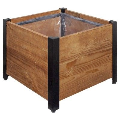 Grapevine 17.2 Inch Farmhouse Style Square Durable Urban Raised Garden Planter Box Made from Recy... | Target