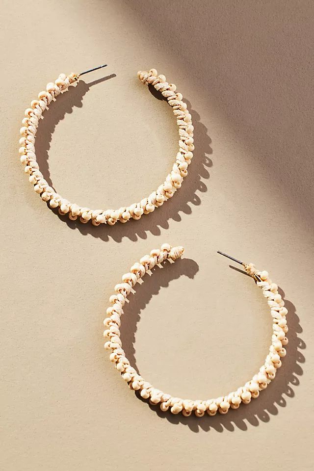 Wood Bead Hoop Earrings | Anthropologie (US)