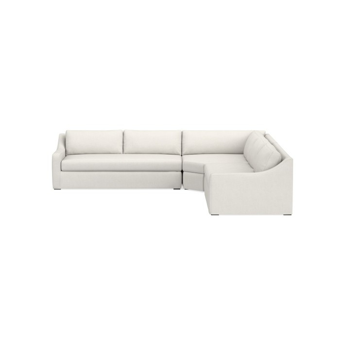 Ghent Slope Arm Slipcovered 3-Piece L-Shape Sofa | Williams-Sonoma