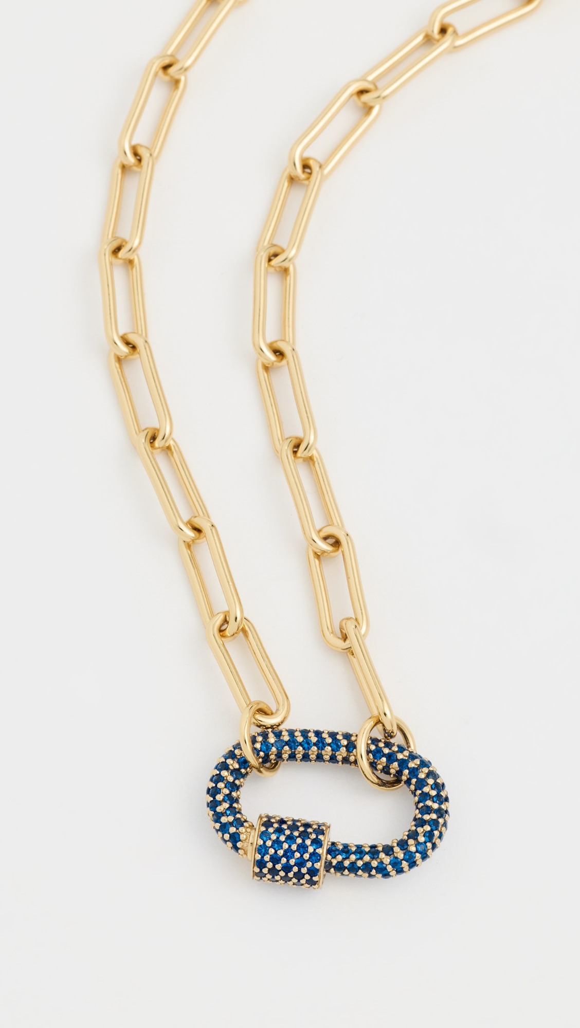 Pave Carabiner Paperclip Chain Necklace | Shopbop