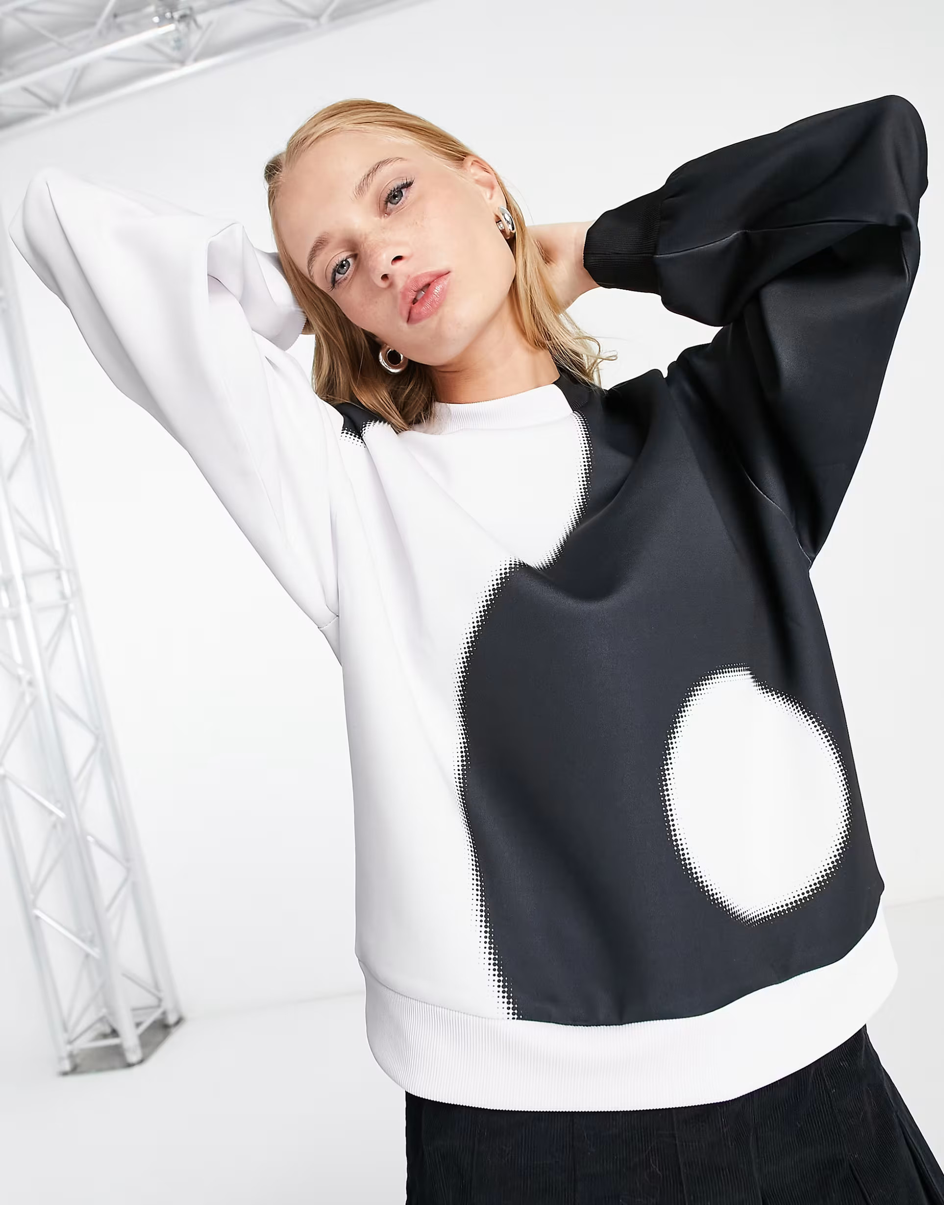 ASOS DESIGN mono yin yang graphic scuba sweatshirt | ASOS (Global)