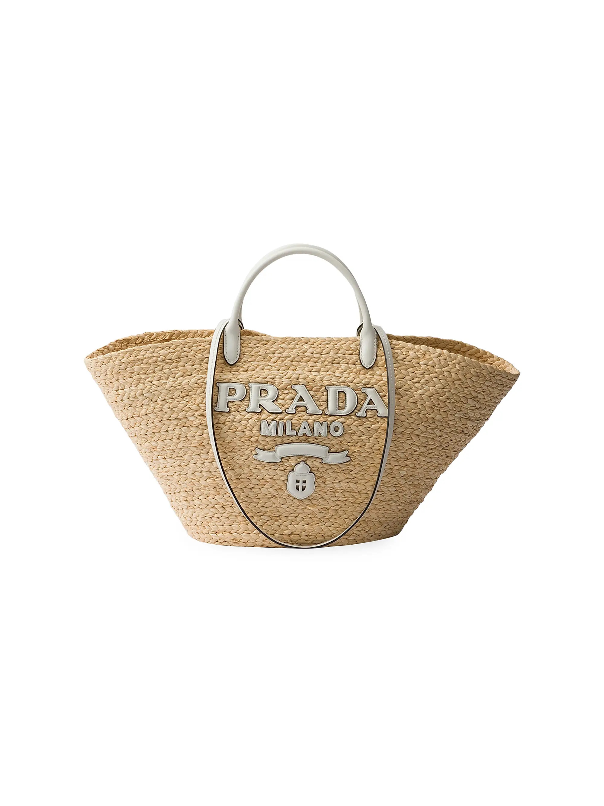 Large Woven Fabric and Leather Tote Bag | Saks Fifth Avenue