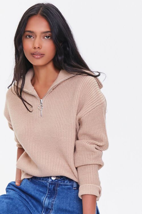 Ribbed Half-Zip Sweater | Forever 21 (US)