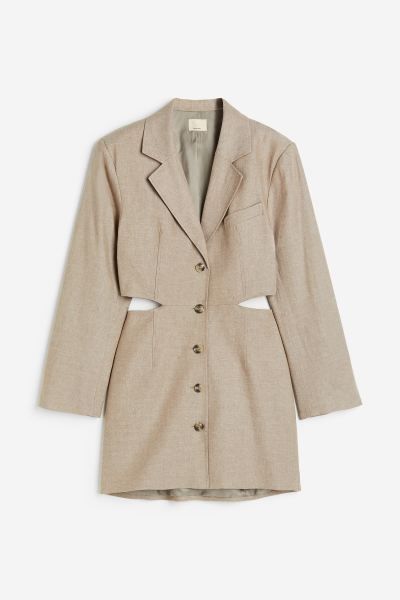Cut-out linen-blend blazer dress | H&M (US + CA)