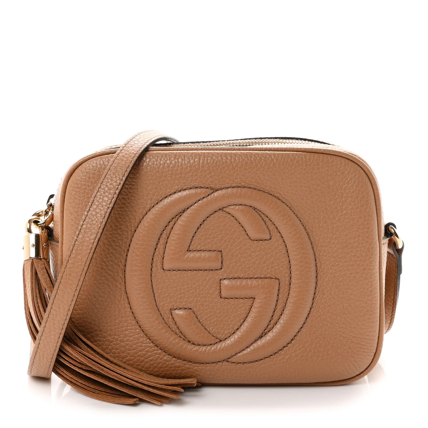 Gucci Pebbled Calfskin Small Soho Disco Bag Camelia 1949875 | FASHIONPHILE (US)