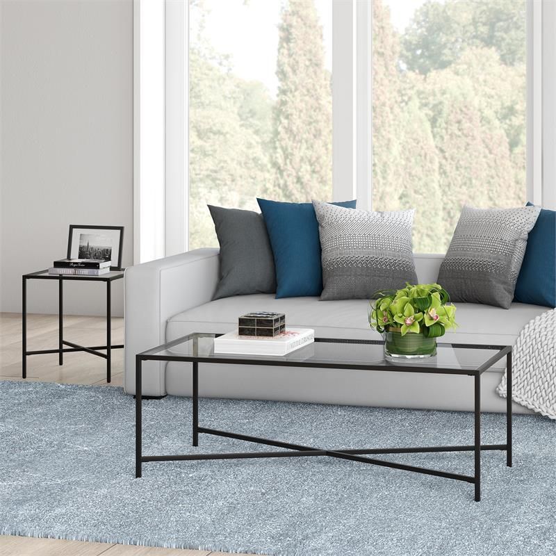 Black Bronze Coffee Table with Glass Top - Henn&Hart | Target