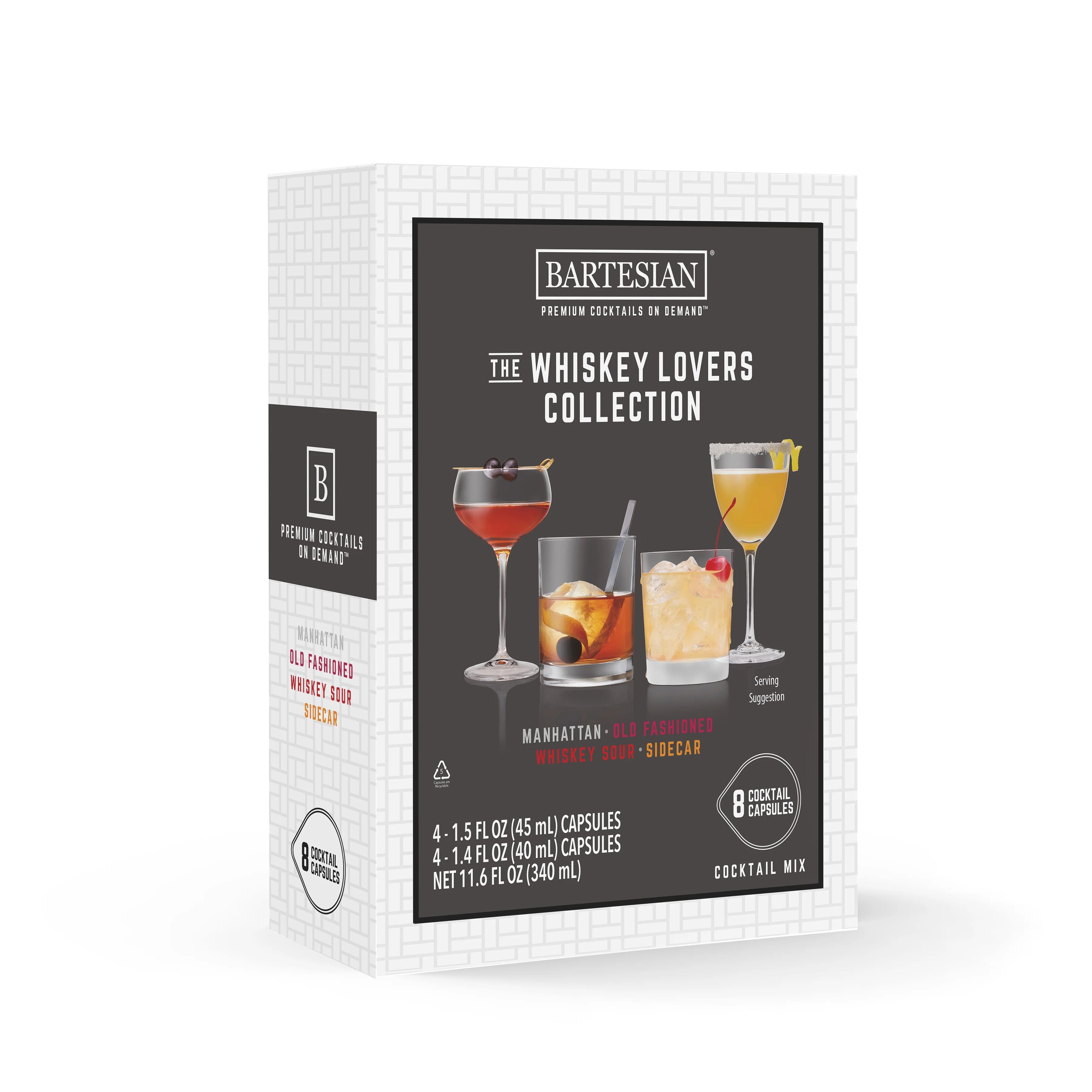 Bartesian The Whiskey Lover's Collection Cocktail Mixer Capsules, Variety Pack of 8 Cocktail Caps... | Walmart (US)