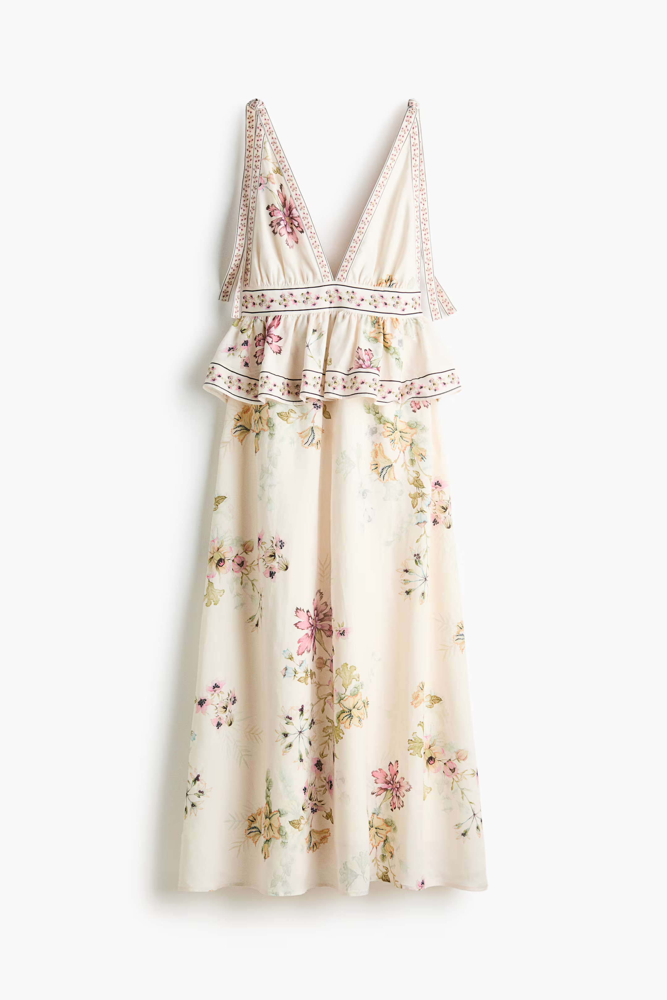 Linen-Blend Dress with Tie Shoulder Straps | H&M (US + CA)
