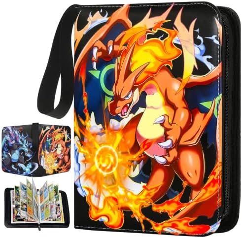 Cards Binder Card Holder 4-Pocket, Trading Card Games Collection Binder Case Book Fits 400 Cards ... | Amazon (US)