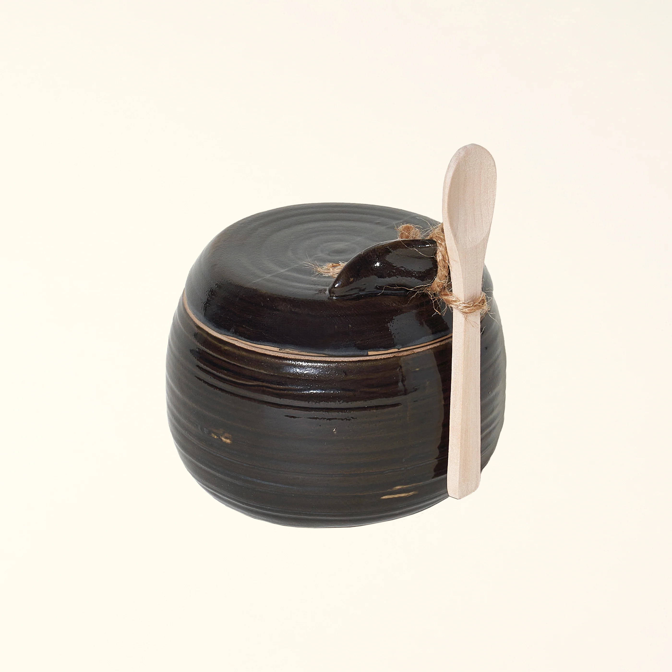 Stoneware Jar with Spoon | Kate Marker Home